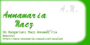 annamaria macz business card